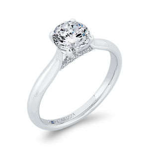 14K White Gold Diamond Engagement Ring (Semi-Mount)