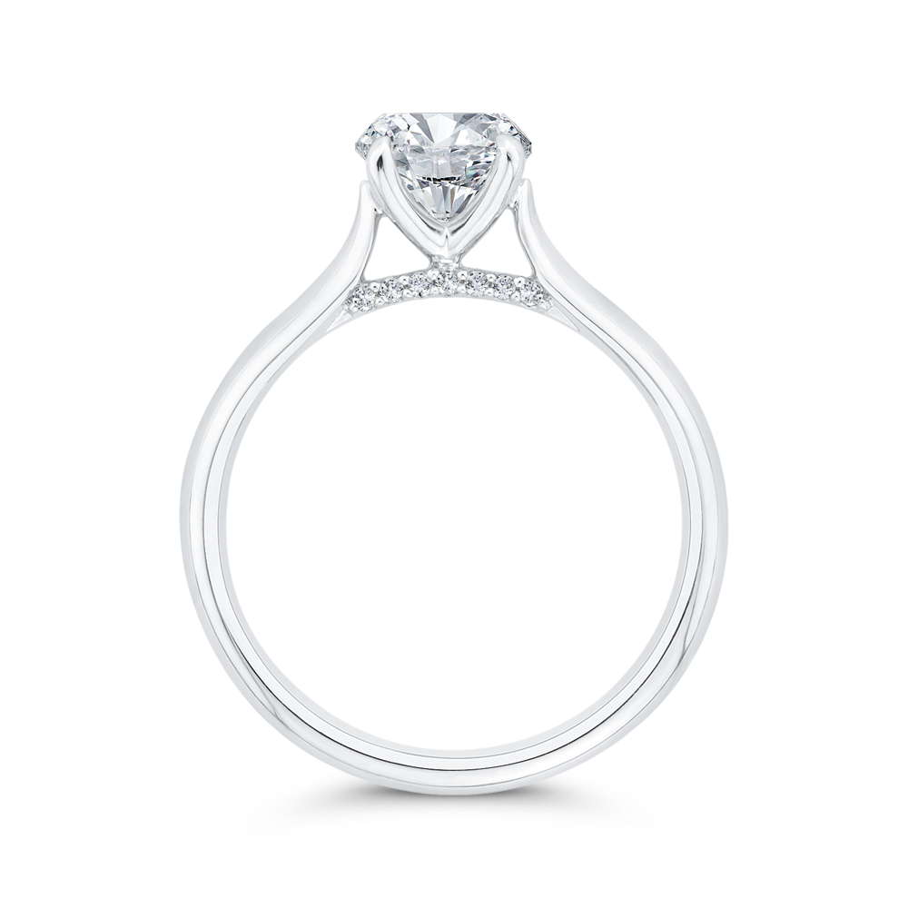 14K White Gold Diamond Engagement Ring (Semi-Mount)