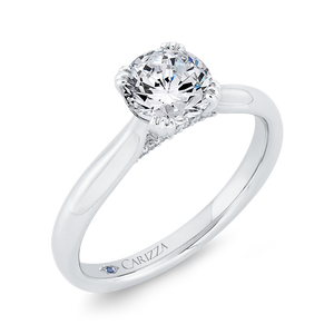 14K White Gold Diamond Engagement Ring (Semi-Mount)