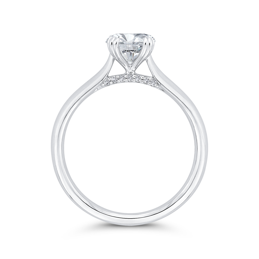 14K White Gold Diamond Engagement Ring (Semi-Mount)