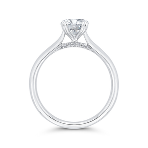 14K White Gold Diamond Engagement Ring (Semi-Mount)