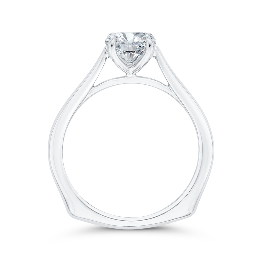 14K White Gold Solitaire Engagement Ring with Euro Shank (Semi-Mount)