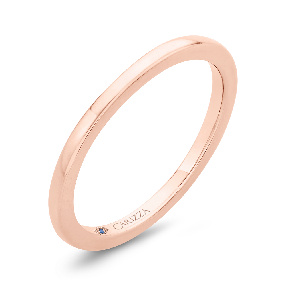 14K Rose Gold Plain Wedding Band