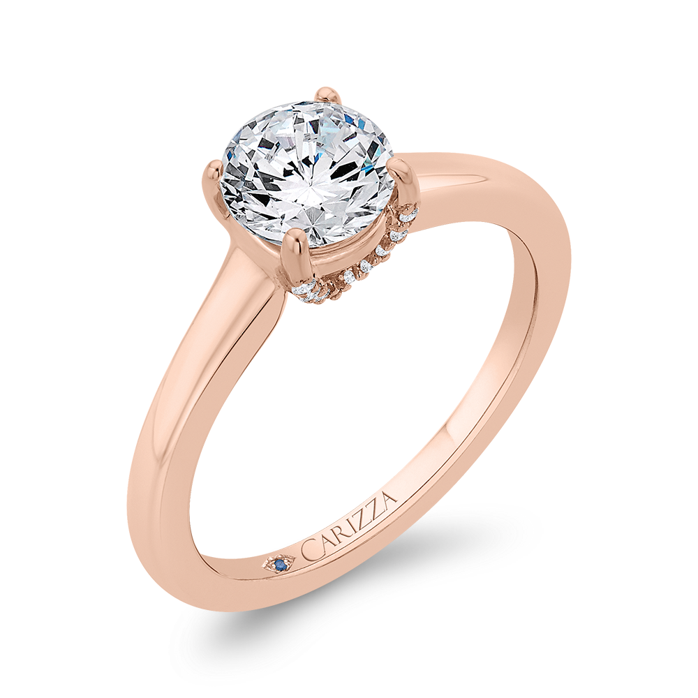 14K Rose Gold Diamond Engagement Ring (Semi-Mount)