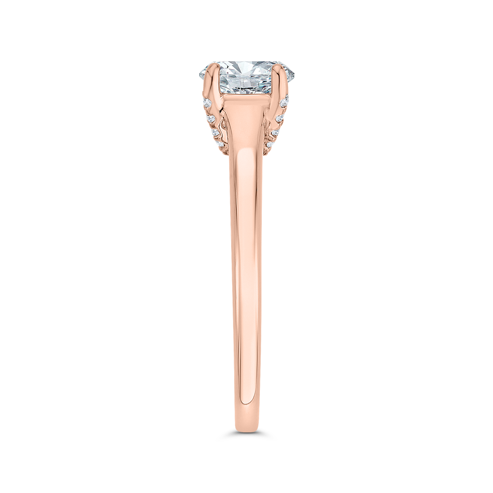 14K Rose Gold Diamond Engagement Ring (Semi-Mount)