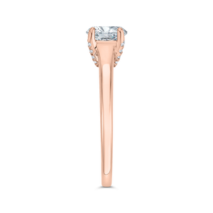 14K Rose Gold Diamond Engagement Ring (Semi-Mount)