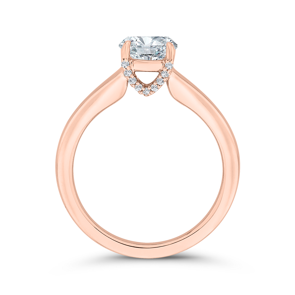 14K Rose Gold Diamond Engagement Ring (Semi-Mount)