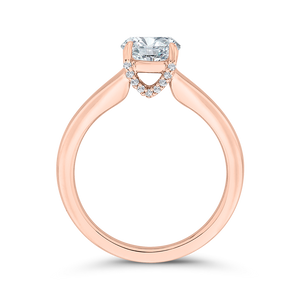 14K Rose Gold Diamond Engagement Ring (Semi-Mount)