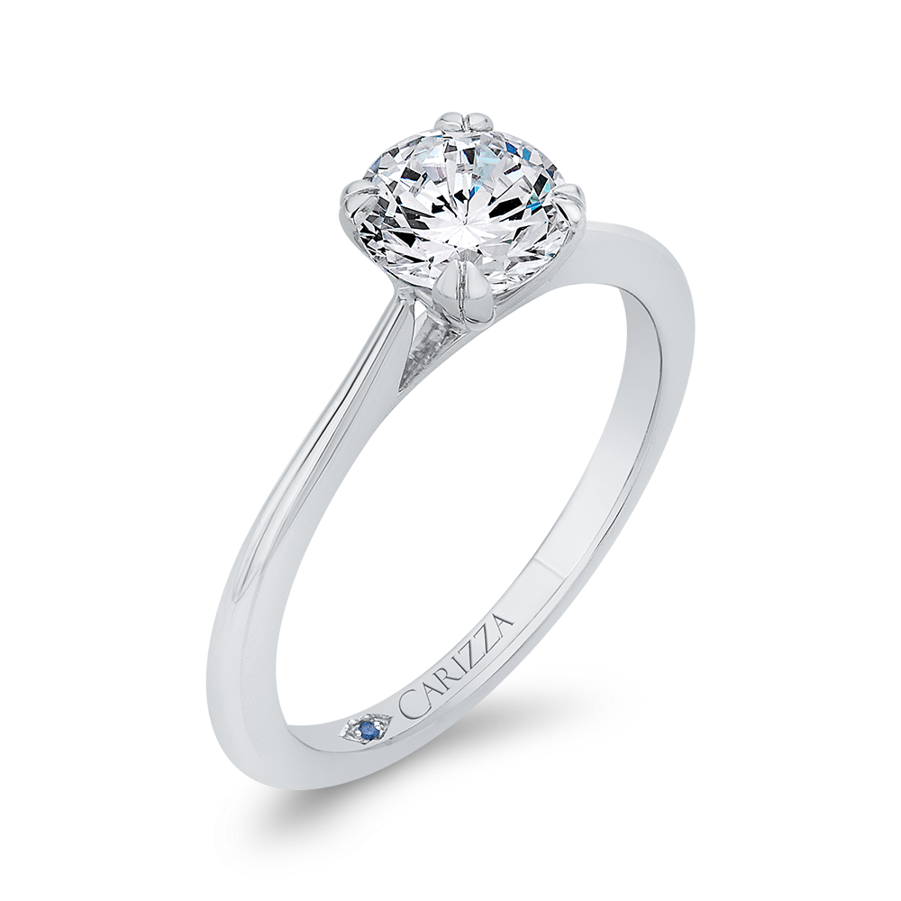 14K White Gold Solitaire Engagement Ring (Semi-Mount)