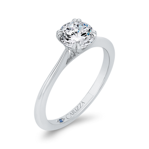 14K White Gold Solitaire Engagement Ring (Semi-Mount)