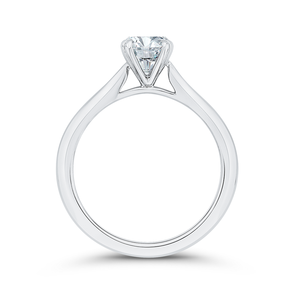 14K White Gold Solitaire Engagement Ring (Semi-Mount)