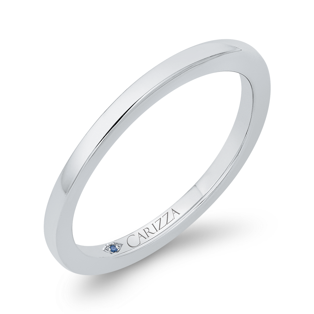 14K White Gold Plain Wedding Band