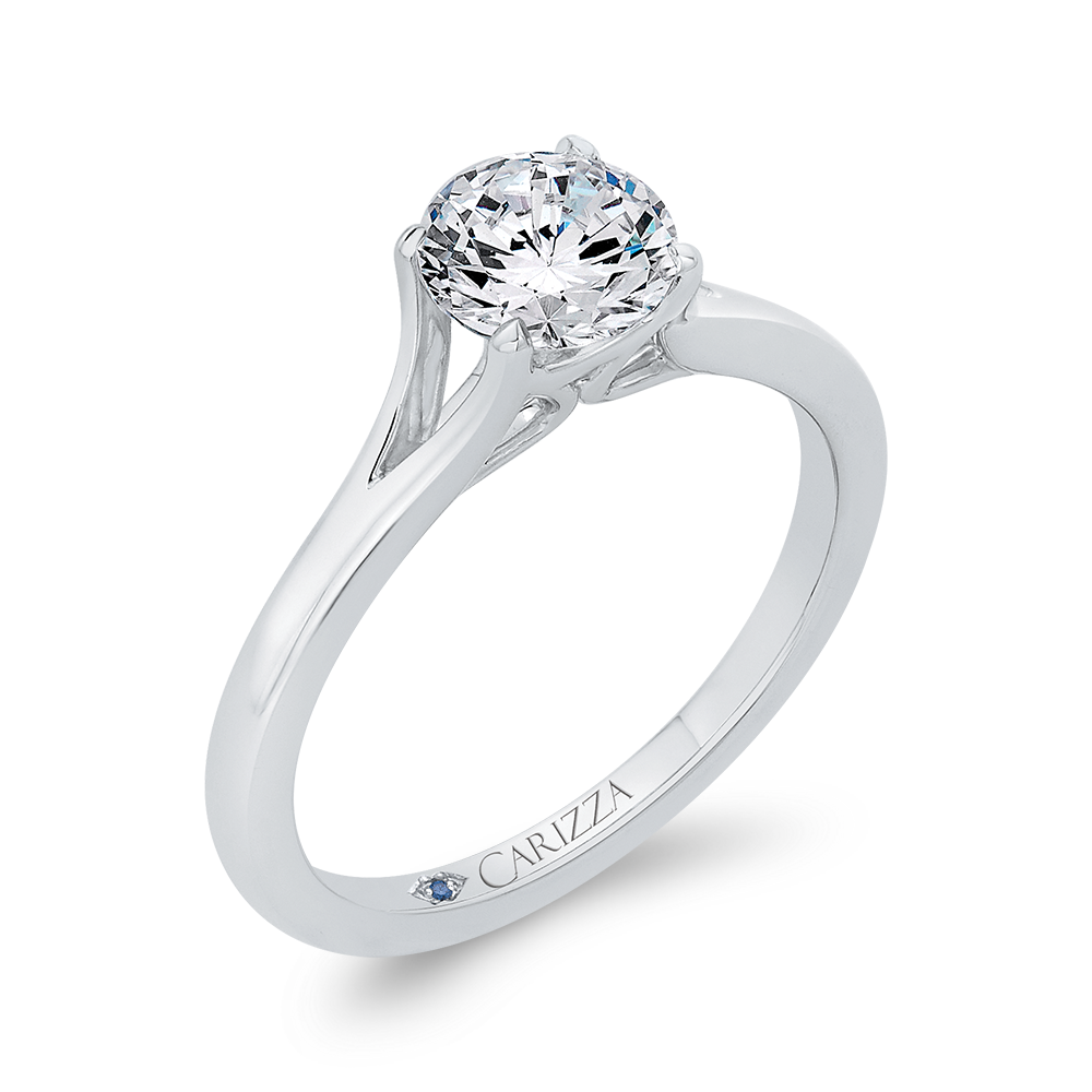 14K White Gold Solitaire Engagement Ring (Semi-Mount)