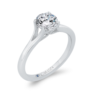 14K White Gold Solitaire Engagement Ring (Semi-Mount)