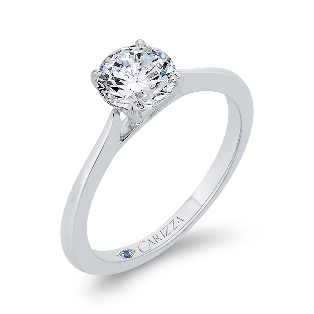 14K White Gold Solitaire Engagement Ring (Semi-Mount)