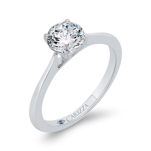 14K White Gold Solitaire Engagement Ring (Semi-Mount)