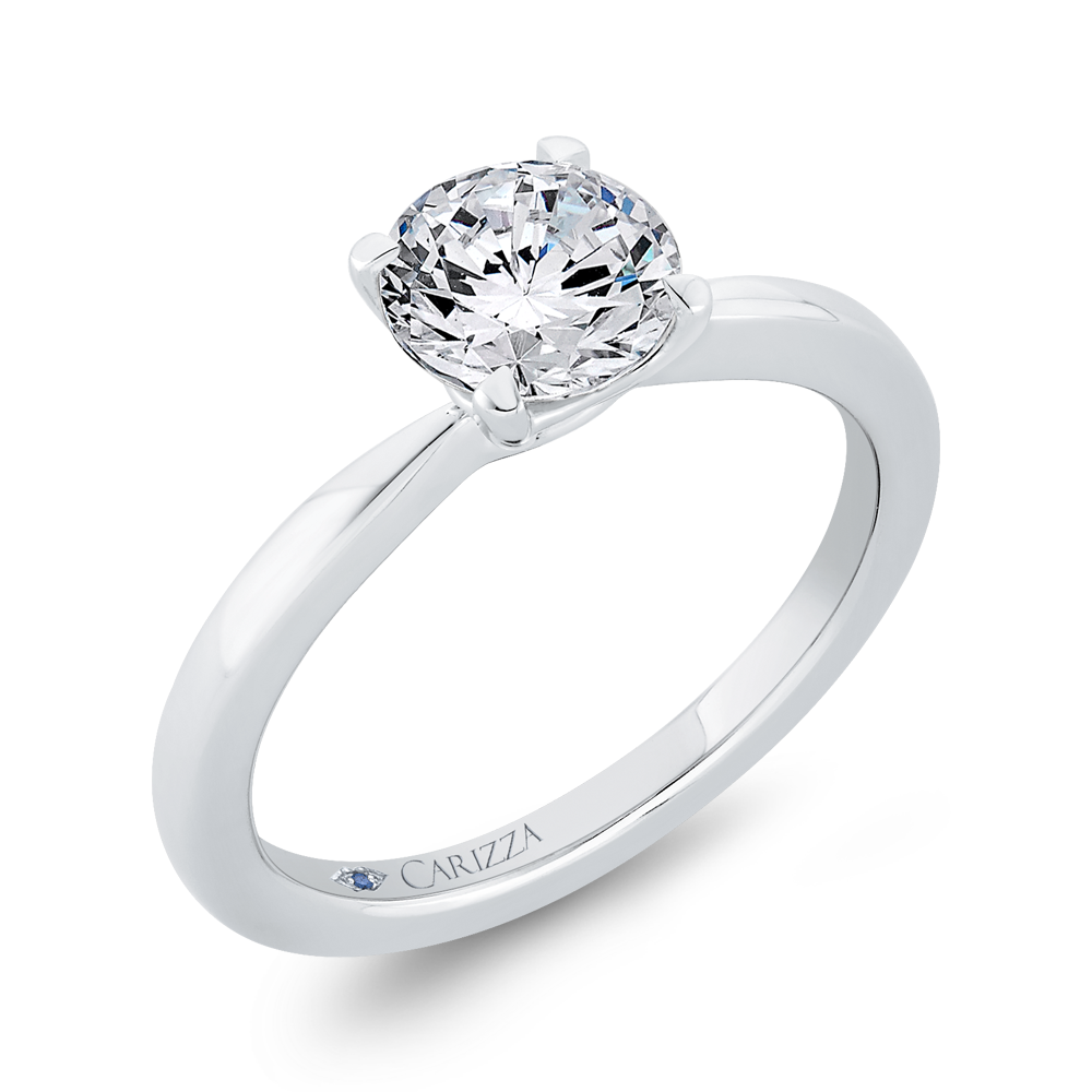 14K White Gold Solitaire Engagement Ring (Semi-Mount)