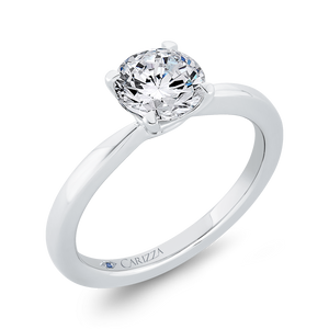 14K White Gold Solitaire Engagement Ring (Semi-Mount)