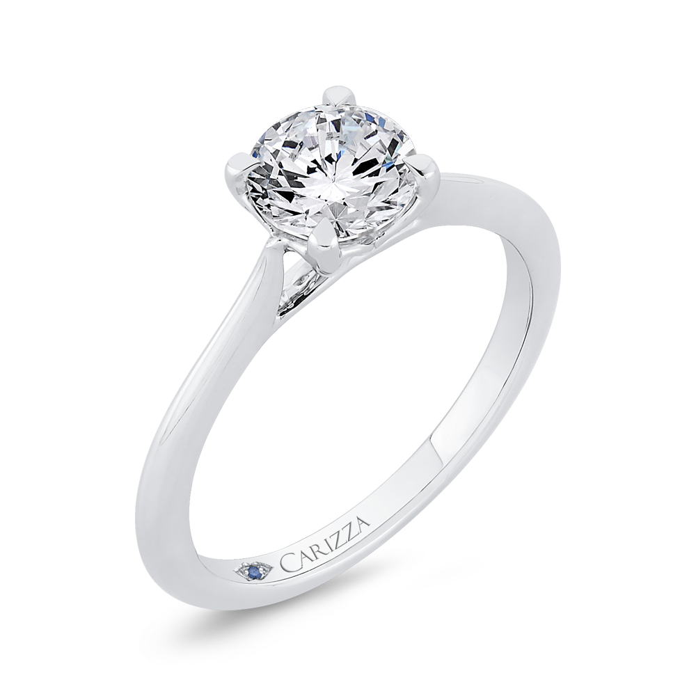 14K White Gold Solitaire Engagement Ring (Semi-Mount)