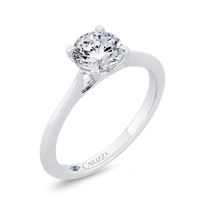 14K White Gold Solitaire Engagement Ring (Semi-Mount)