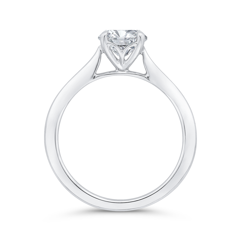 14K White Gold Solitaire Engagement Ring (Semi-Mount)