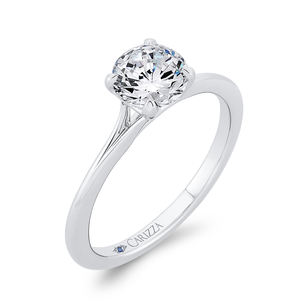 14K White Gold Solitaire Engagement Ring (Semi-Mount)