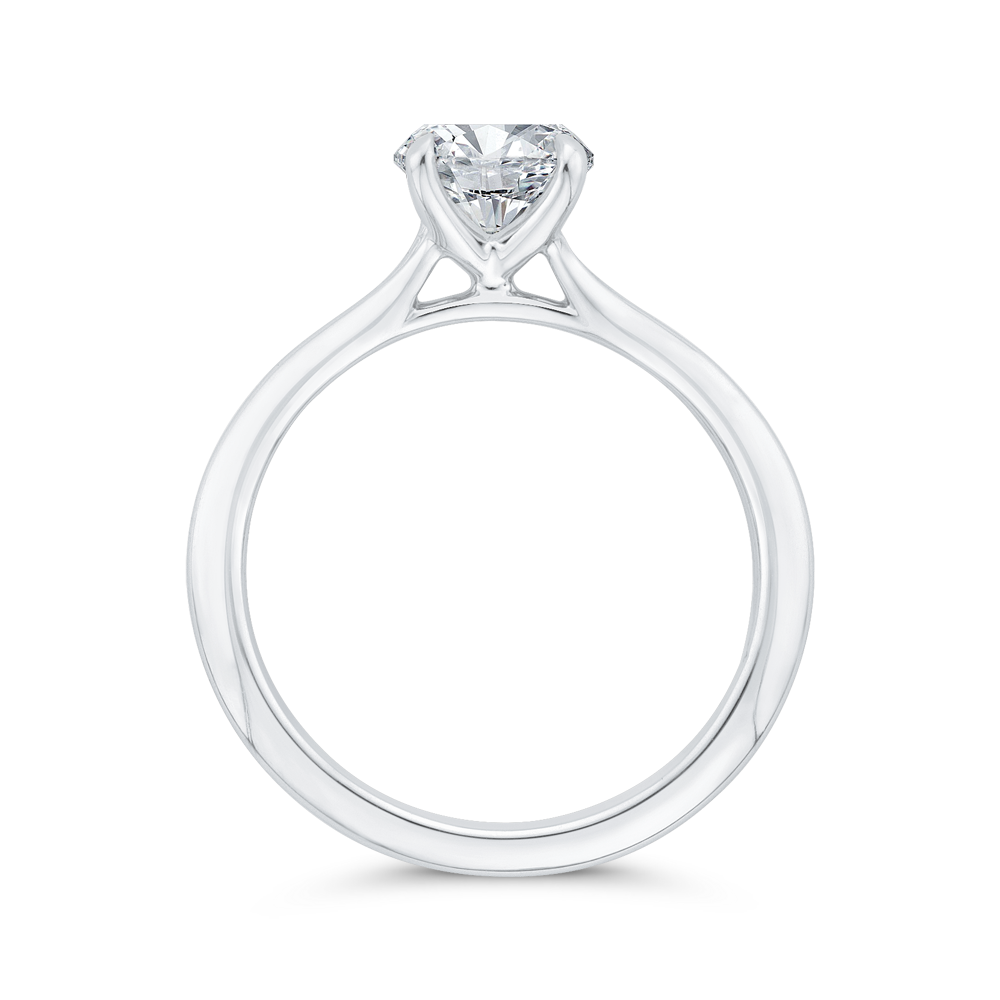 14K White Gold Solitaire Engagement Ring (Semi-Mount)