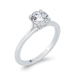 14K White Gold Diamond Engagement Ring (Semi-Mount)