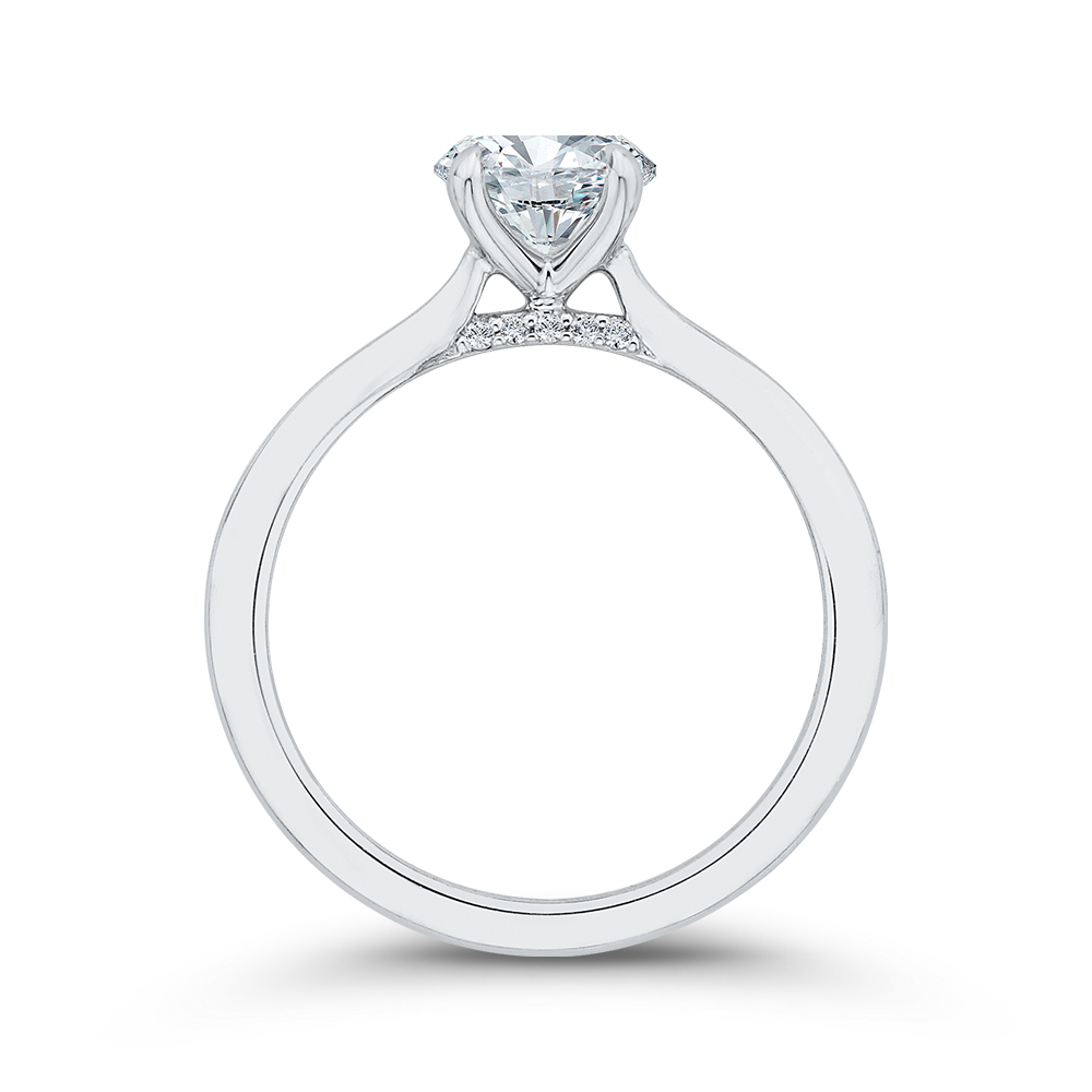 14K White Gold Diamond Engagement Ring (Semi-Mount)