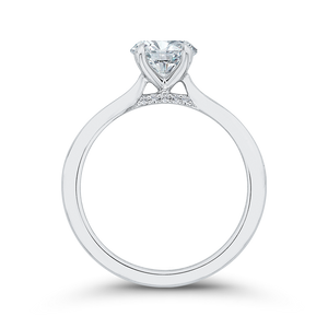 14K White Gold Diamond Engagement Ring (Semi-Mount)