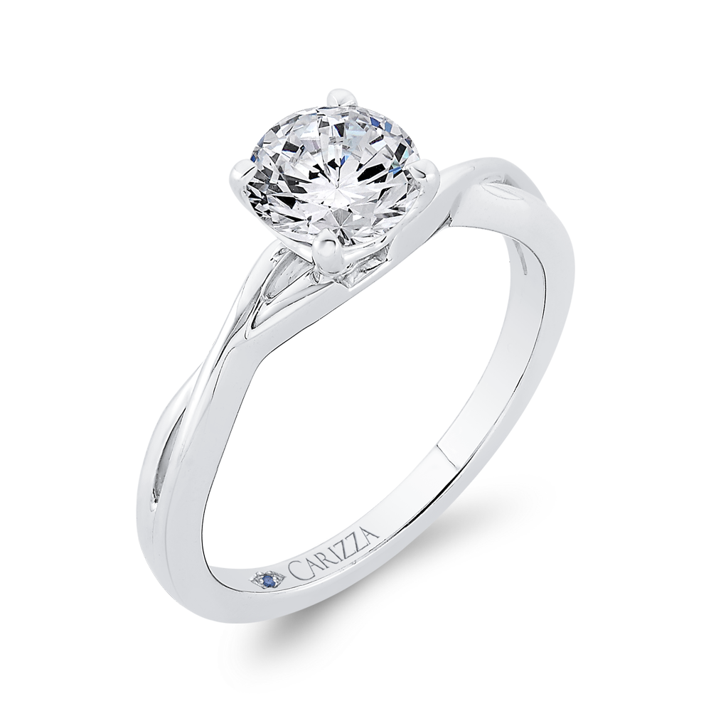 14K White Gold Solitaire Engagement Ring (Semi-Mount)