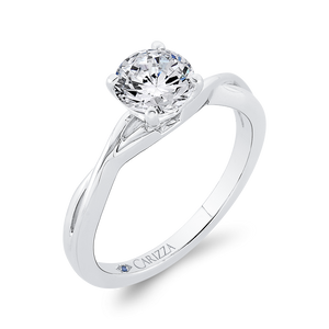 14K White Gold Solitaire Engagement Ring (Semi-Mount)