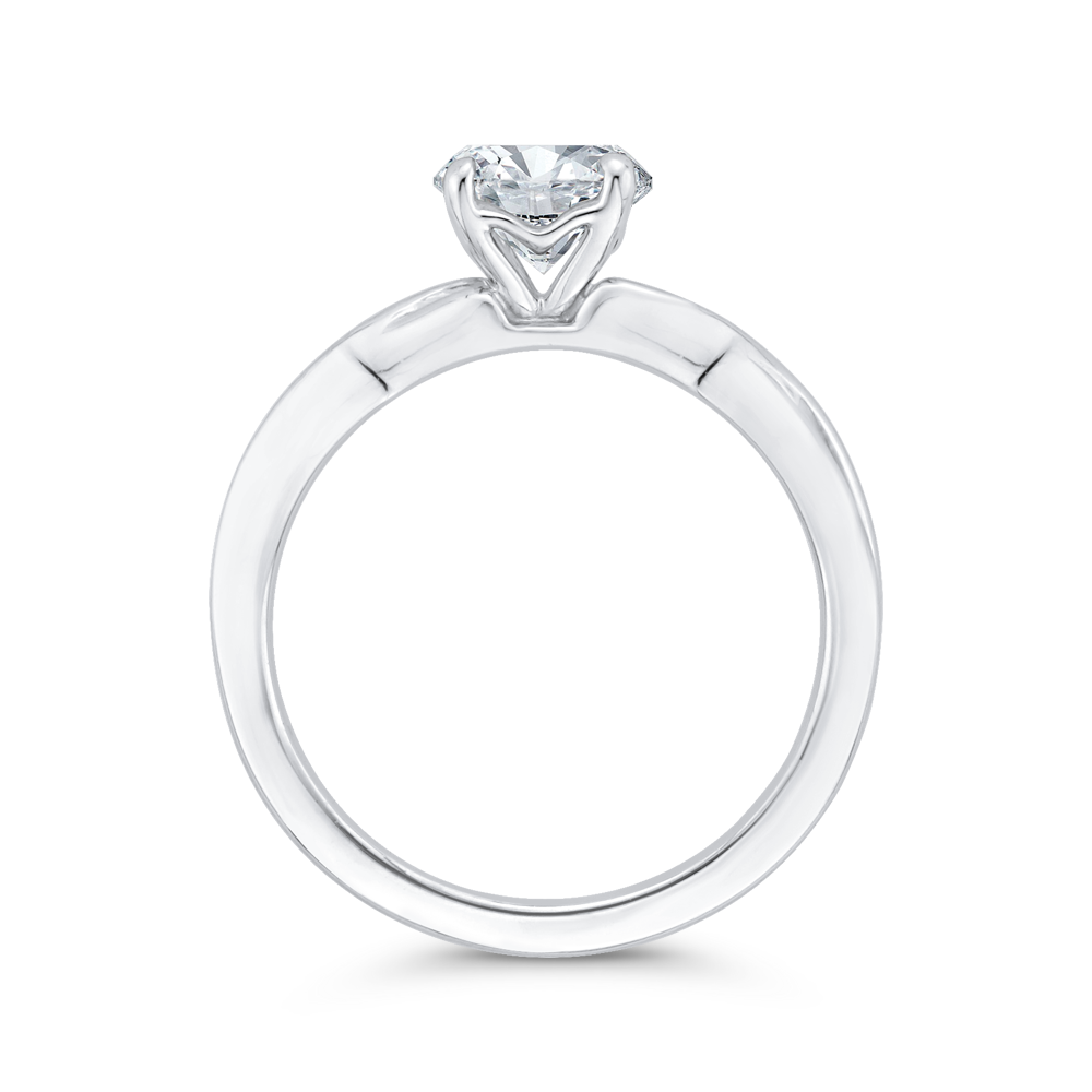 14K White Gold Solitaire Engagement Ring (Semi-Mount)