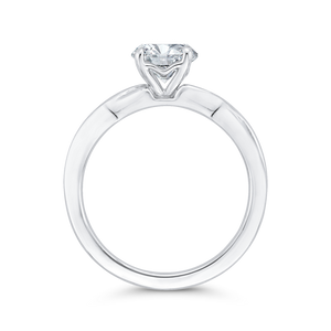 14K White Gold Solitaire Engagement Ring (Semi-Mount)