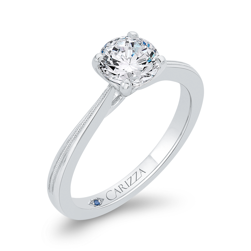 14K White Gold Solitaire Engagement Ring (Semi-Mount)