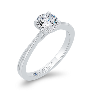 14K White Gold Solitaire Engagement Ring (Semi-Mount)