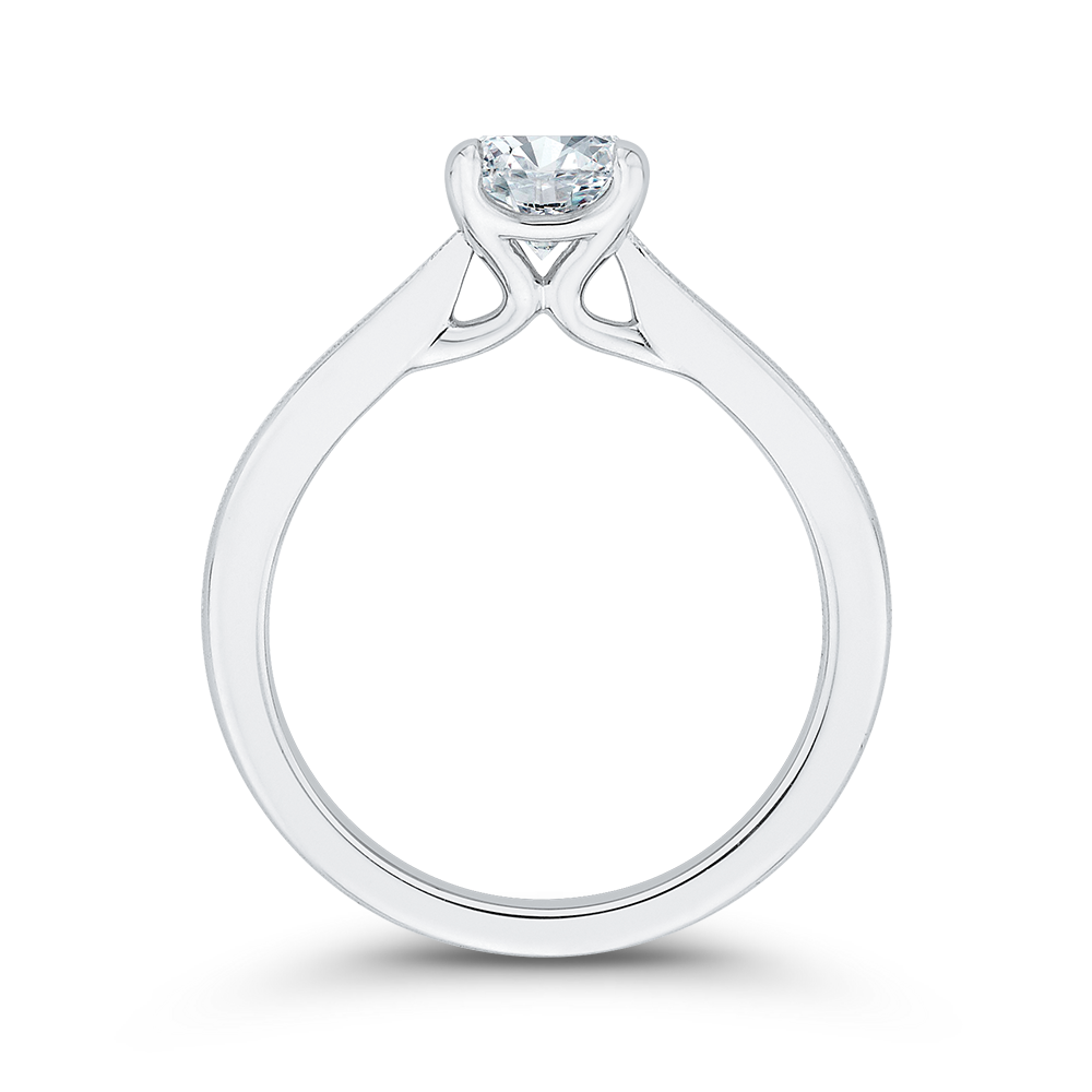 14K White Gold Solitaire Engagement Ring (Semi-Mount)