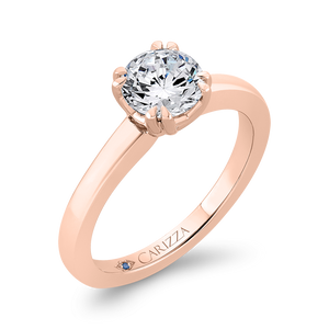 14K Rose Gold Solitaire Engagement Ring (Semi-Mount)