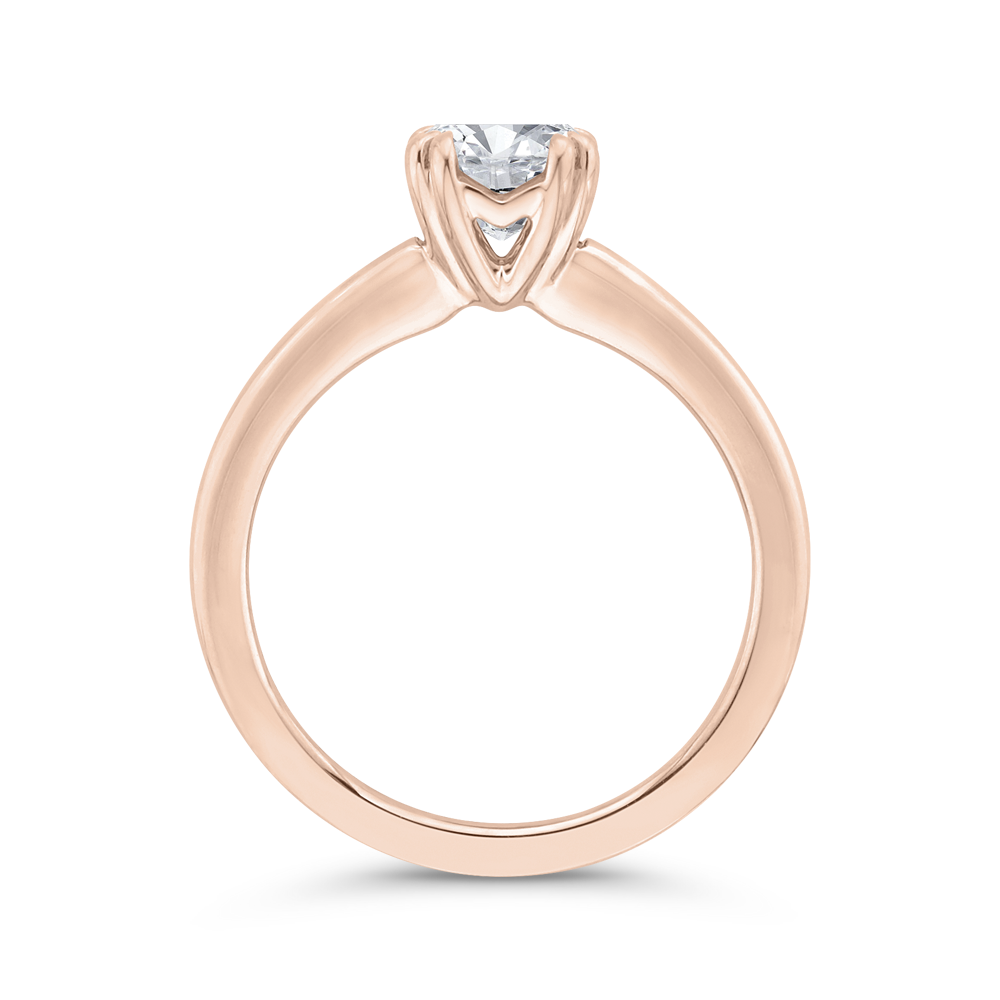 14K Rose Gold Solitaire Engagement Ring (Semi-Mount)