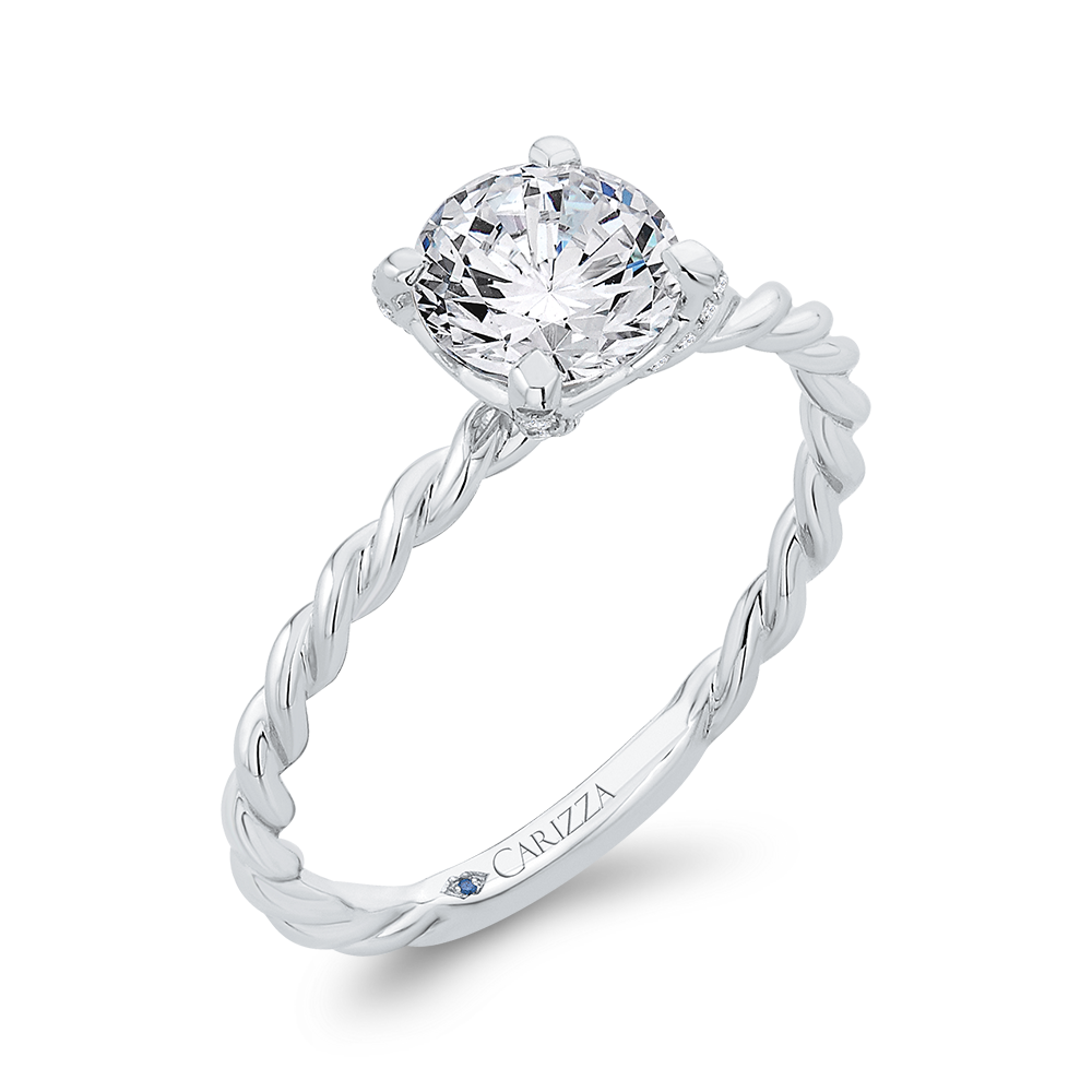 14K White Gold Diamond Engagement Ring (Semi-Mount)