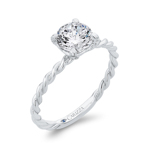 14K White Gold Diamond Engagement Ring (Semi-Mount)