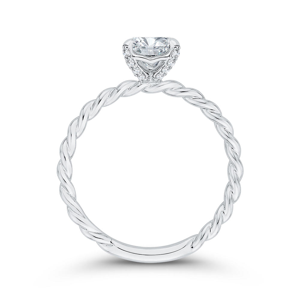 14K White Gold Diamond Engagement Ring (Semi-Mount)