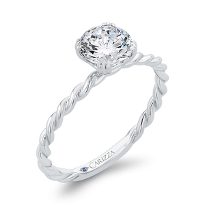 14K White Gold Solitaire Engagement Ring (Semi-Mount)