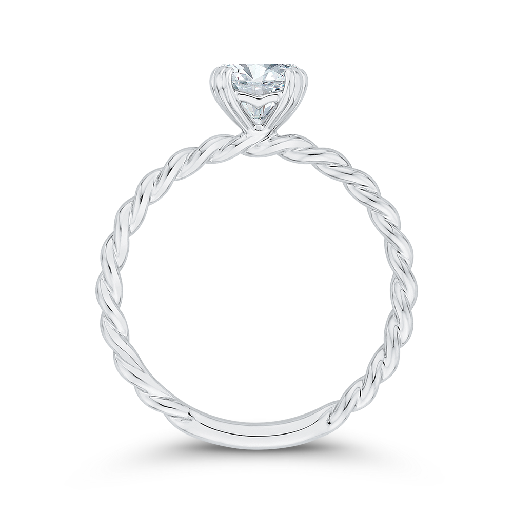 14K White Gold Solitaire Engagement Ring (Semi-Mount)