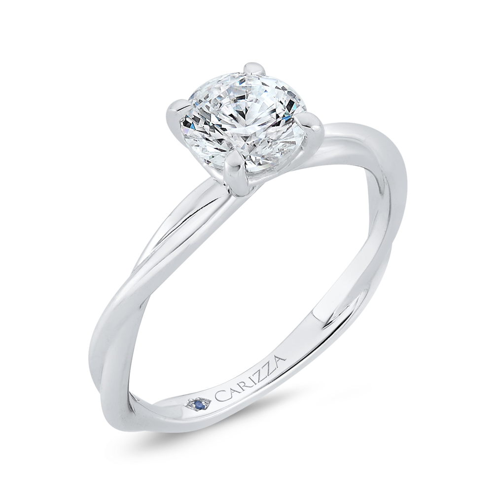 14K White Gold Solitaire Engagement Ring (Semi-Mount)