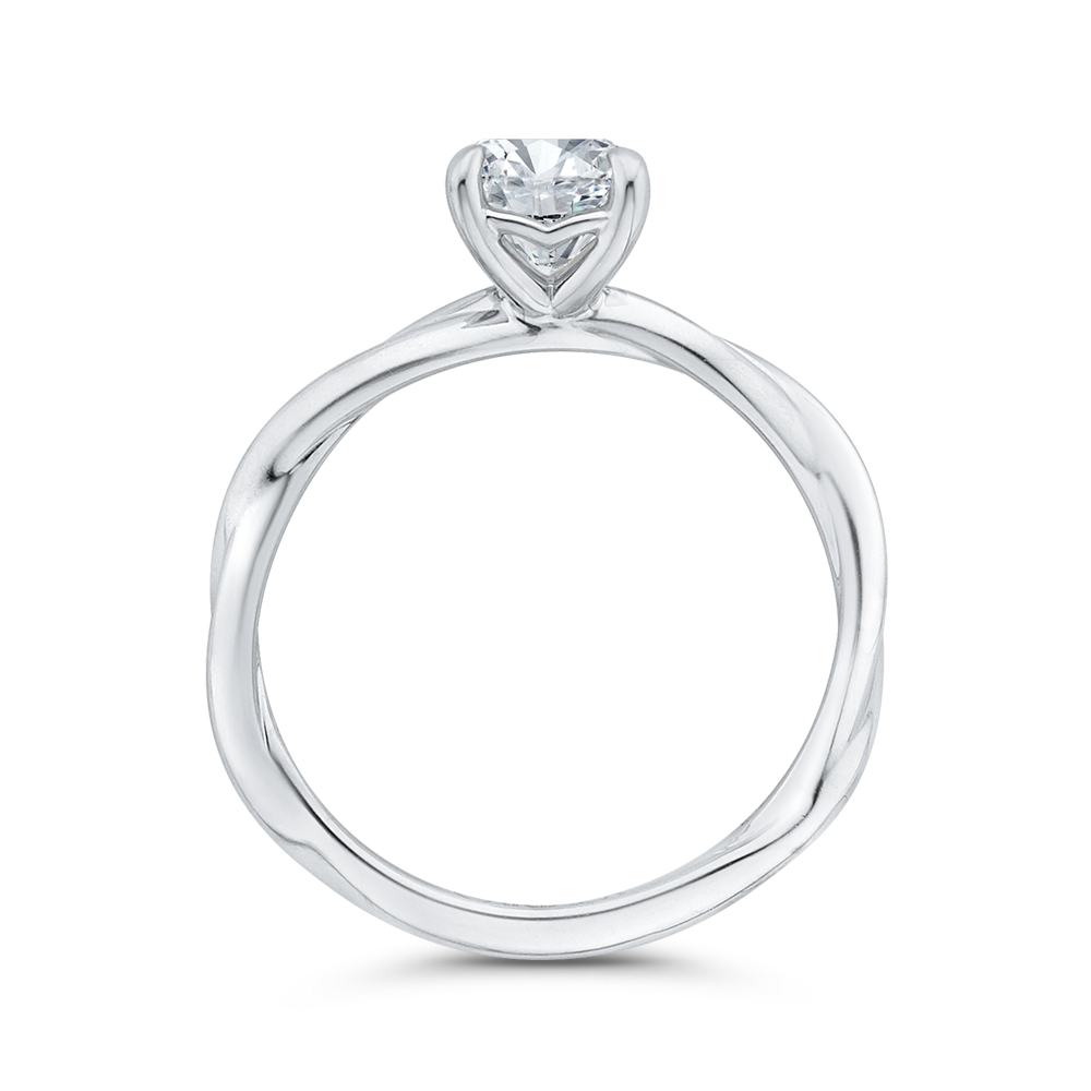 14K White Gold Solitaire Engagement Ring (Semi-Mount)