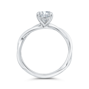 14K White Gold Solitaire Engagement Ring (Semi-Mount)