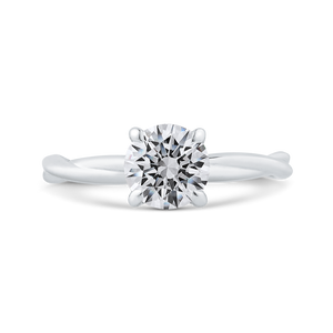 CA0516E-W-1.00 Bridal Jewelry Carizza White Gold Round Solitaire Engagement Rings