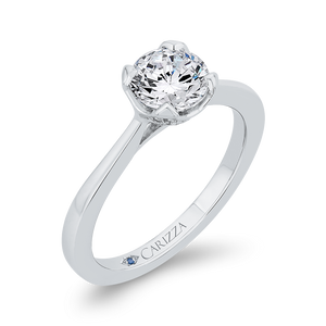 14K White Gold Diamond Engagement Ring (Semi-Mount)