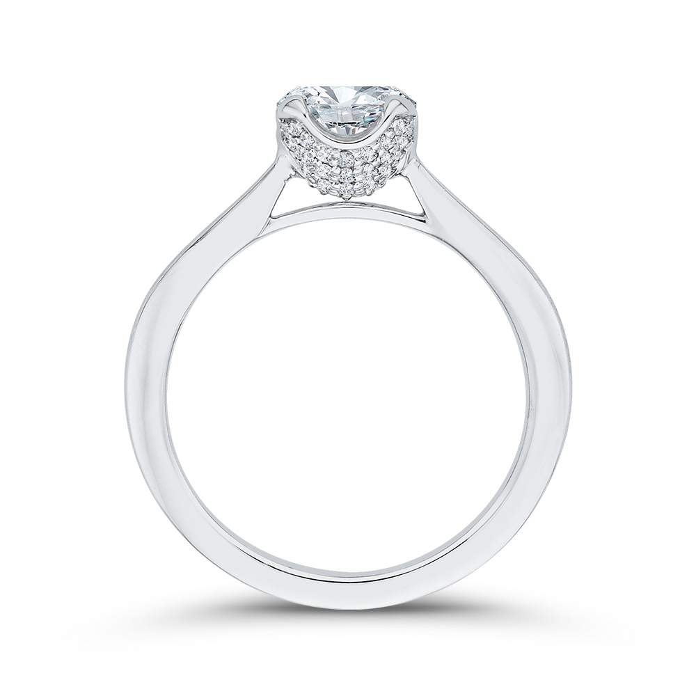 14K White Gold Diamond Engagement Ring (Semi-Mount)